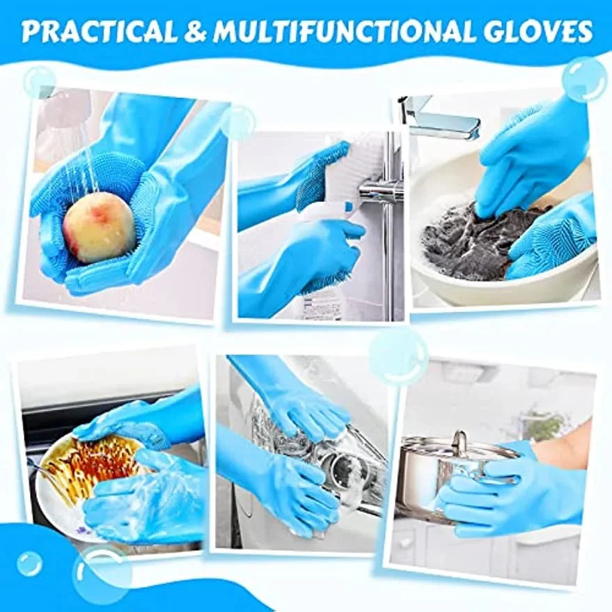 Silicone Pet Bathing & Grooming Gloves