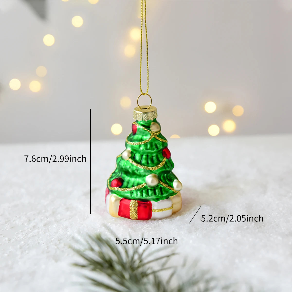 Glass Christmas Character Tree Ornament - Style 12 - LOWZY