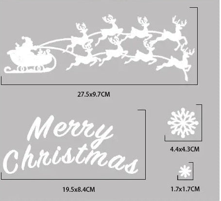 White Christmas Village Window Stickers - E - LOWZY
