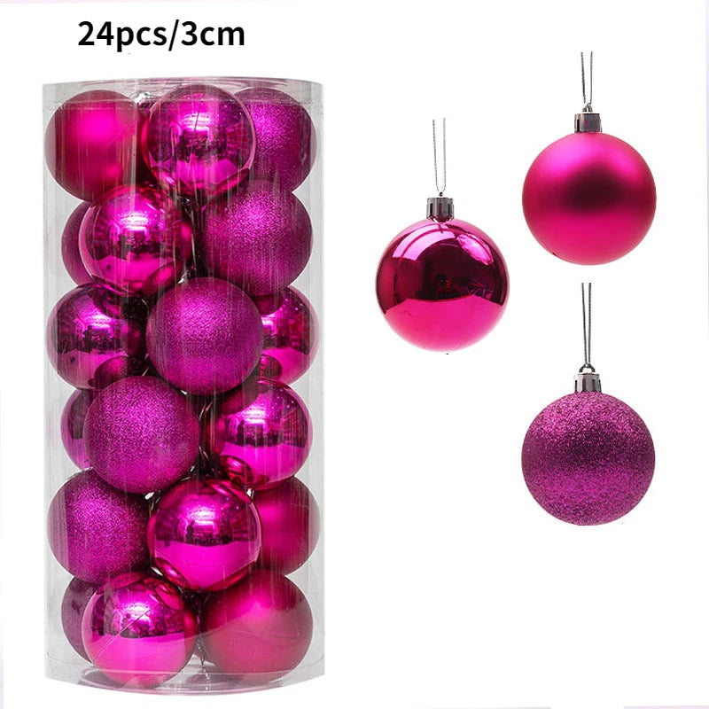Colourful Christmas Baubles – 24 or 36 Pack - rose gold 1 - LOWZY