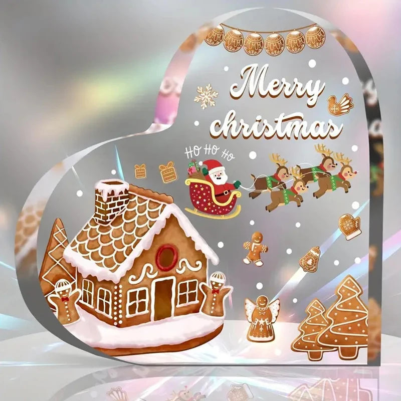 Acrylic Christmas Heart Table Decoration - LOWZY