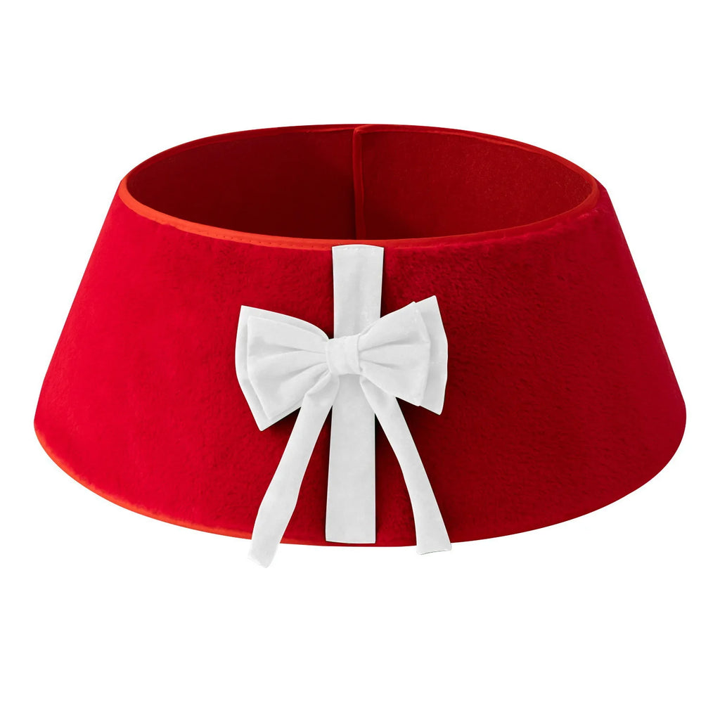 Plush Christmas Tree Skirt with Bow - 60cm - LOWZY