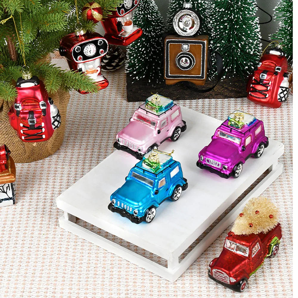 Stained Glass-Style Christmas Car Ornament - LOWZY