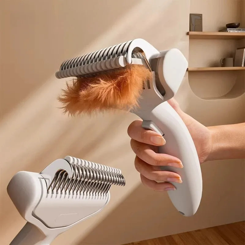 Curved Stainless Steel Pet Detangling Comb