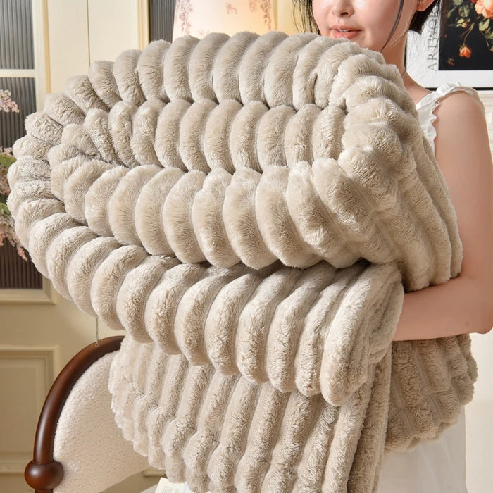 Gradient Coral Fleece Blanket – Soft Plush Throw in 5 Sizes – coffee / 150X200cm
