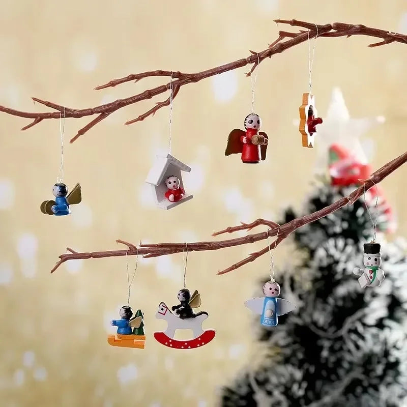 Boxed Wooden Christmas Tree Ornament Set - view 2 - LOWZY