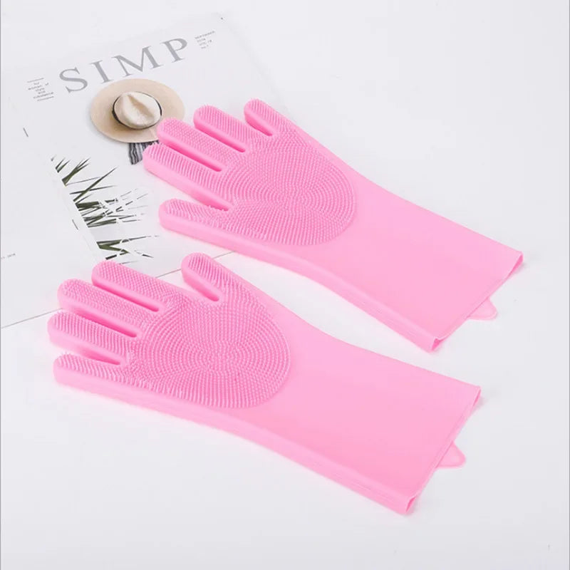 Silicone Pet Bathing & Grooming Gloves