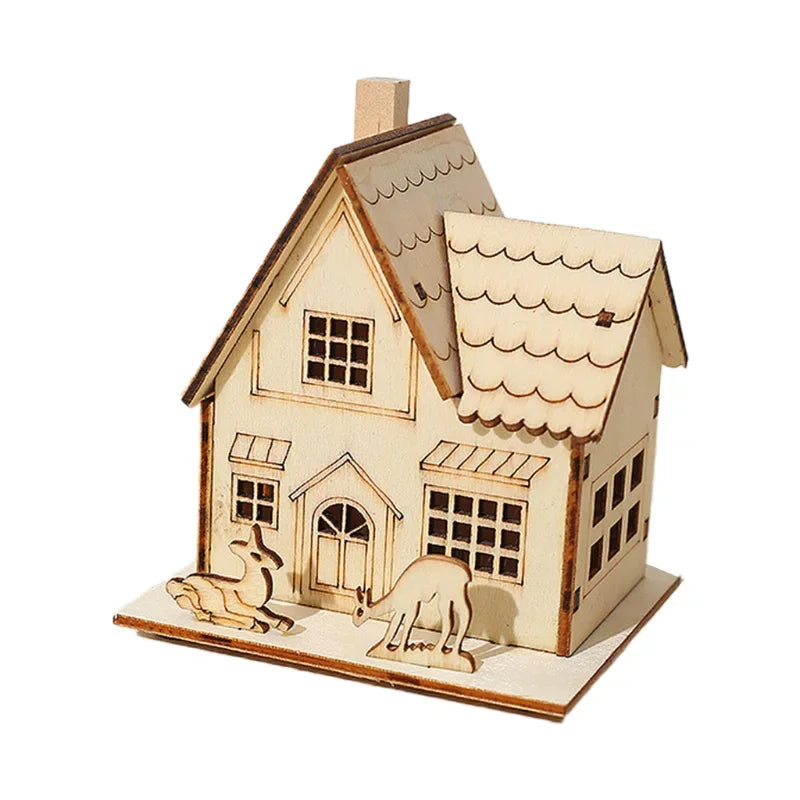 Mini LED Wooden Christmas House – 3 Festive Designs