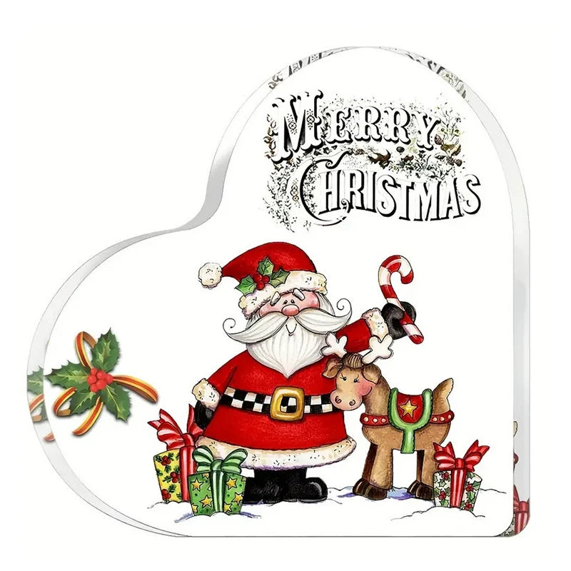 Acrylic Christmas Heart Table Decoration - LOWZY