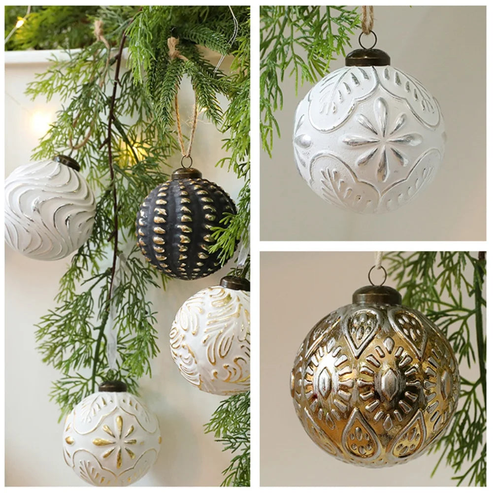 Vintage 8cm Christmas Baubles – 12 Pack - brown - LOWZY
