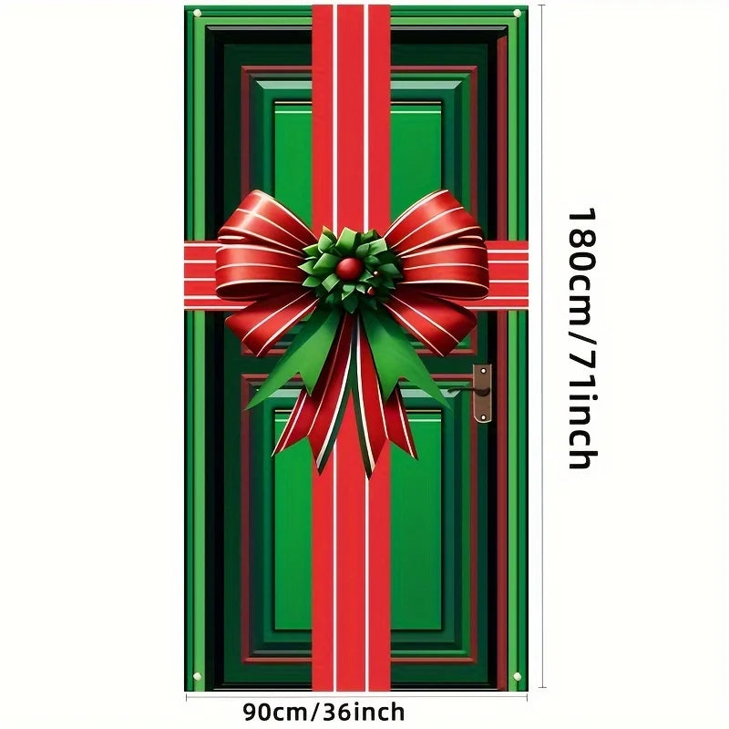 Christmas Bow Door Cover - LOWZY