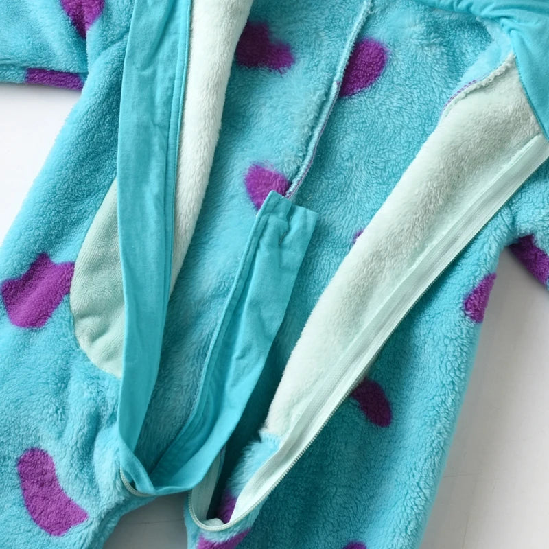Kids' Hooded Animal Fleece Jumpsuit – Halloween Costume