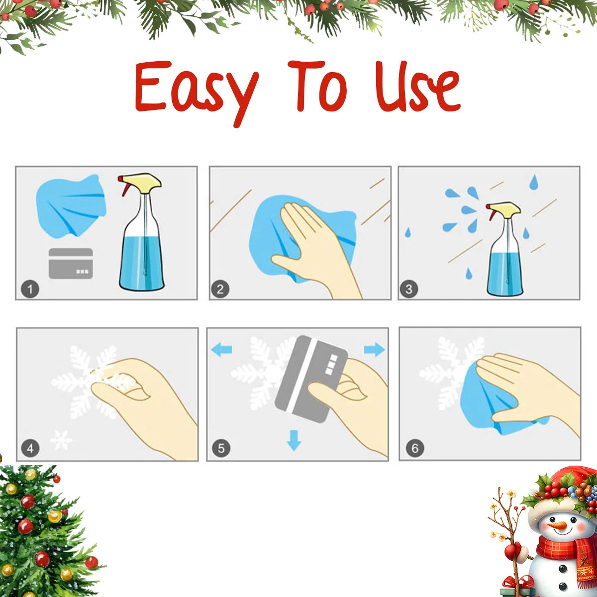 Santa Sleigh Christmas Window Stickers - view 6 - LOWZY