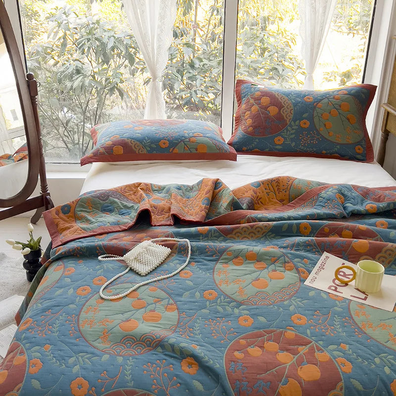 Vintage Cotton Jacquard Blanket & Pillow Towel Options – Elegant style / 230x250cm Blanket