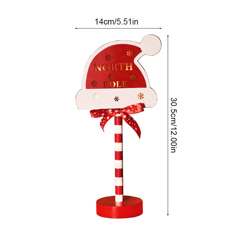 LED Santa Stop Here Street Sign - LOWZY