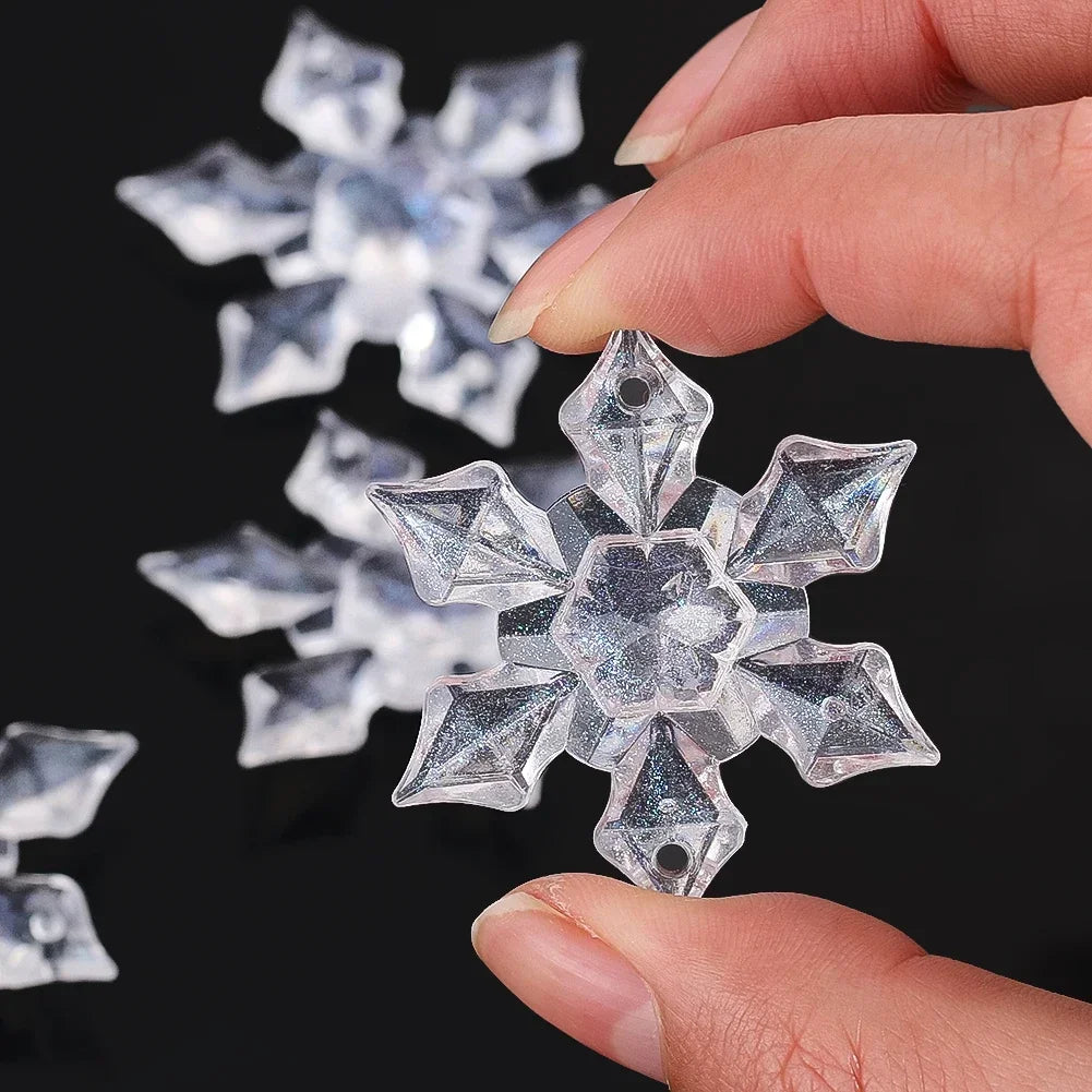 Clear Acrylic Snowflake Ornaments – 5 Pack - view 5 - LOWZY