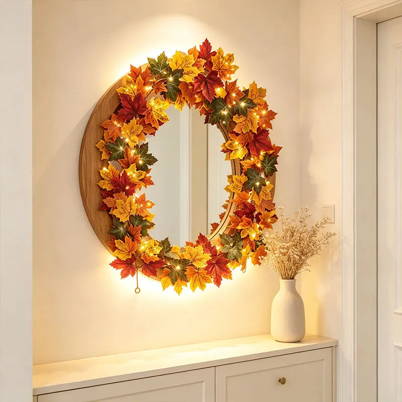 Light-Up Autumn Maple Leaf Garland – Indoor Vine