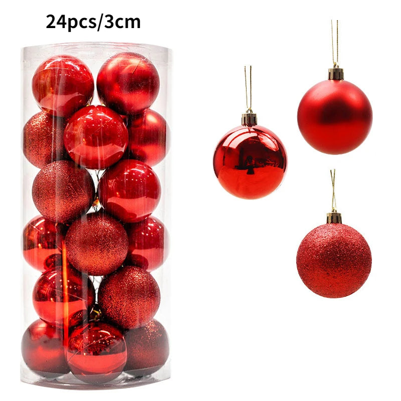 Colourful Christmas Baubles – 24 or 36 Pack - pink - LOWZY