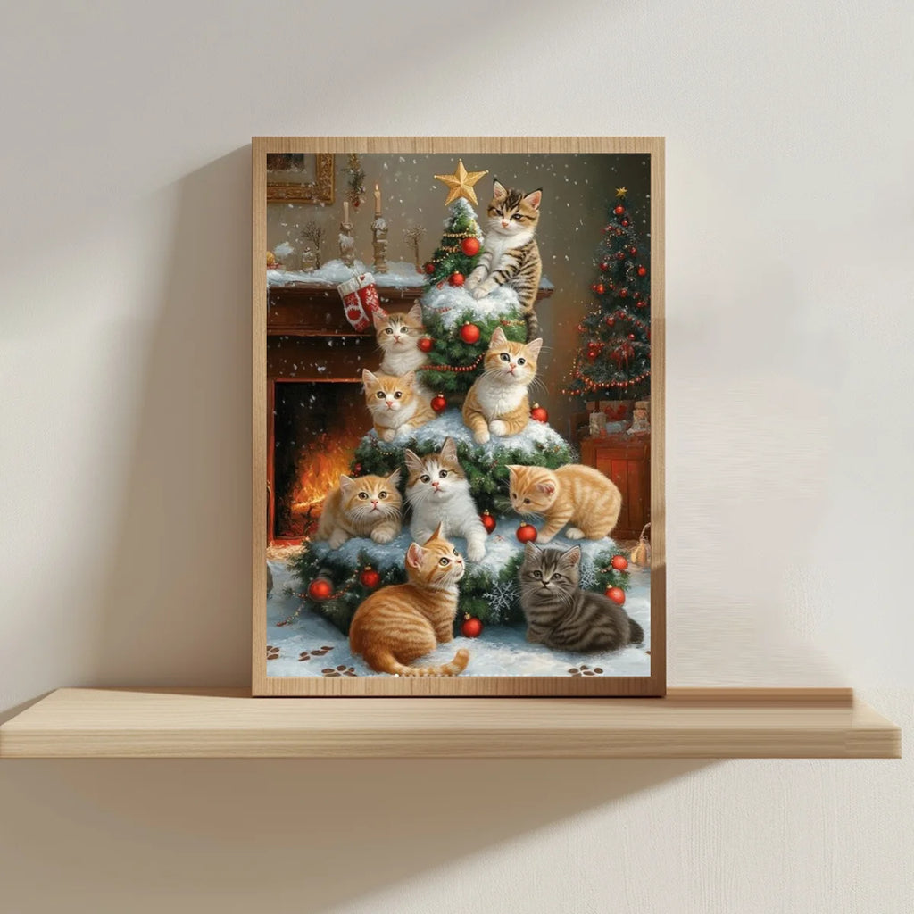 Christmas Cat Cross Stitch Kit - 30 x 40cm - LOWZY