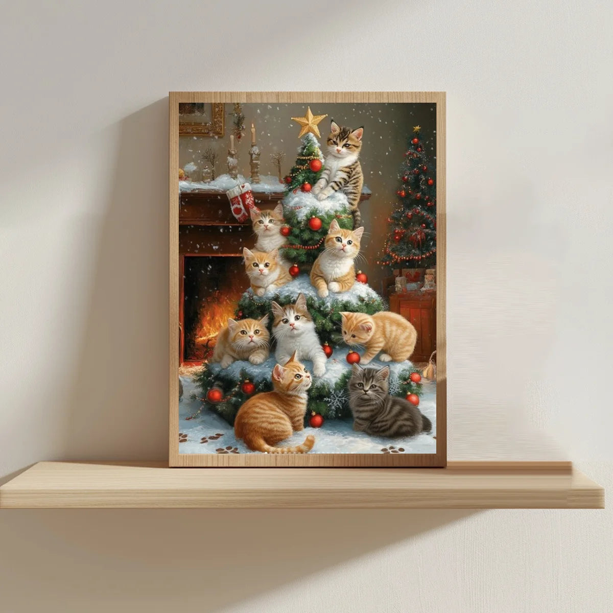 Christmas Cat Cross Stitch Kit - 30 x 40cm - LOWZY