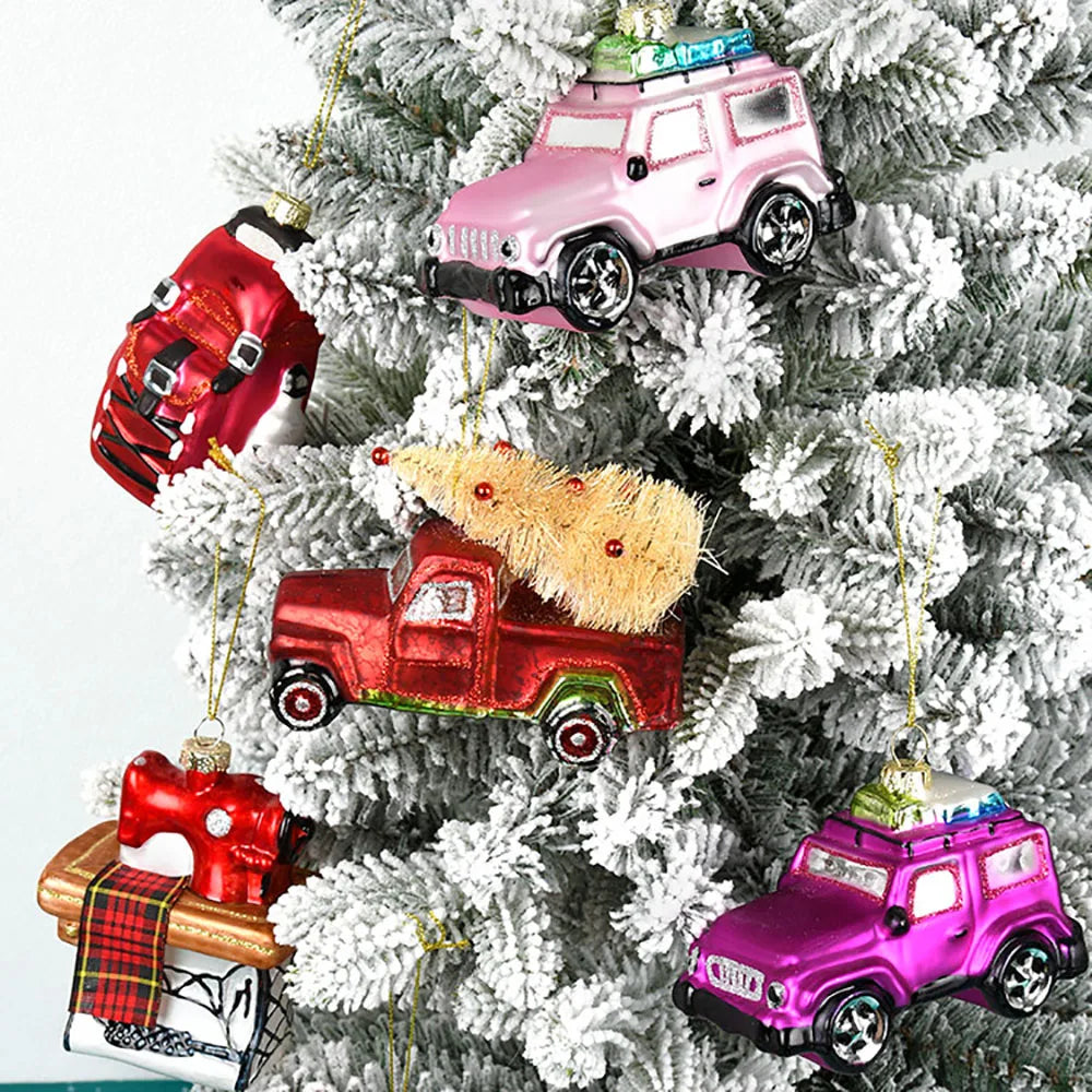Stained Glass-Style Christmas Car Ornament - LOWZY