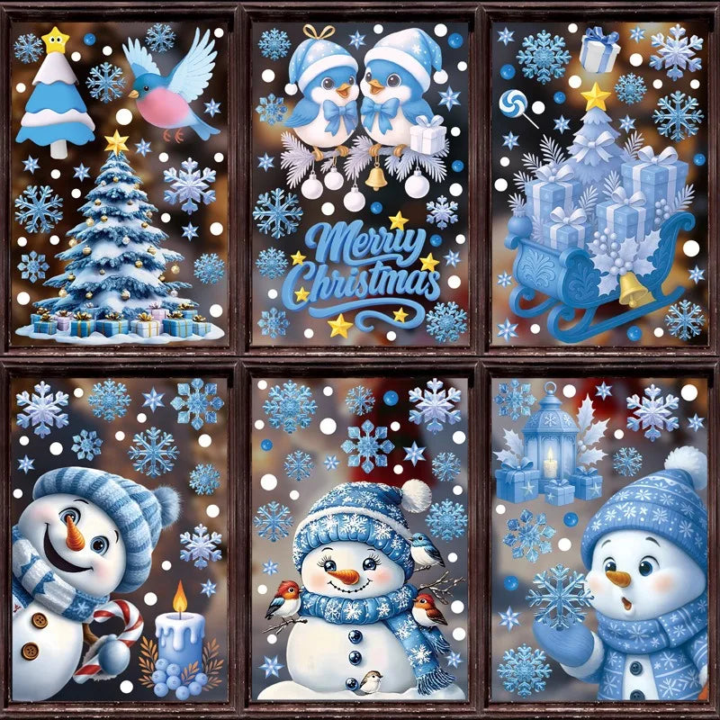 Christmas Window Stickers – Santa & Snowman Designs - D - LOWZY