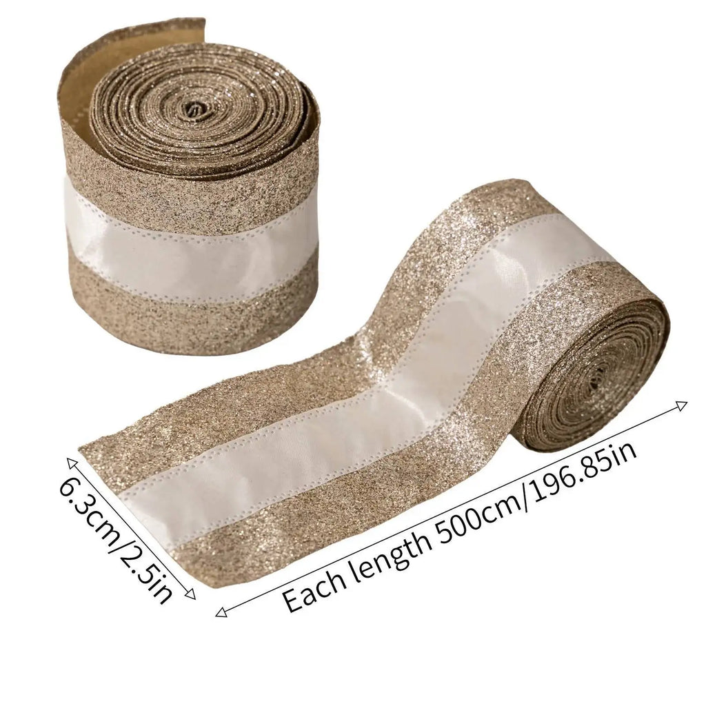 5m Metallic Christmas Mesh Ribbon - LOWZY