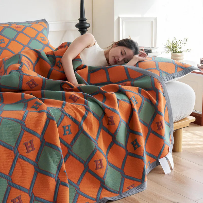 Vintage Cotton Jacquard Blanket & Pillow Towel Options – Romantic / 230x250cm Blanket