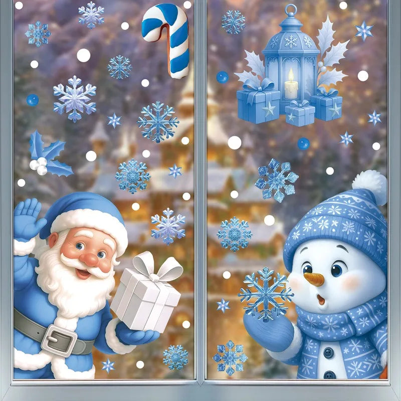 Christmas Window Stickers – Santa & Snowman Designs - E - LOWZY