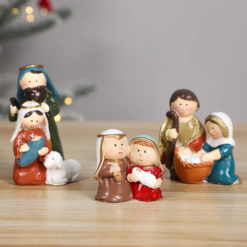 Resin Nativity Scene Ornament Set - LOWZY