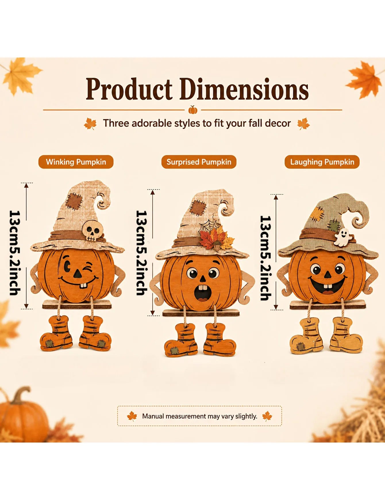 autumn wooden wall sign with pumpkin and maple leaf design