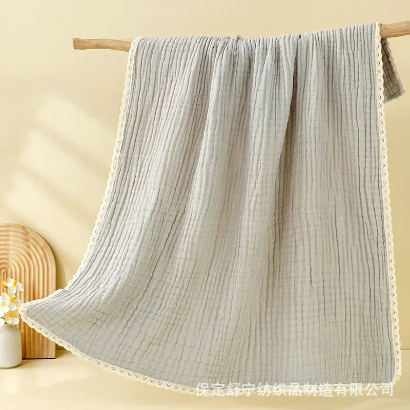 6-Layer Cotton Muslin Baby Blanket & Bath Towel – 110cm