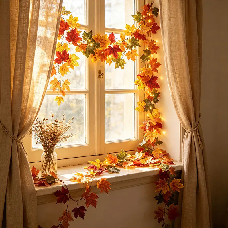 Light-Up Autumn Maple Leaf Garland – Indoor Vine