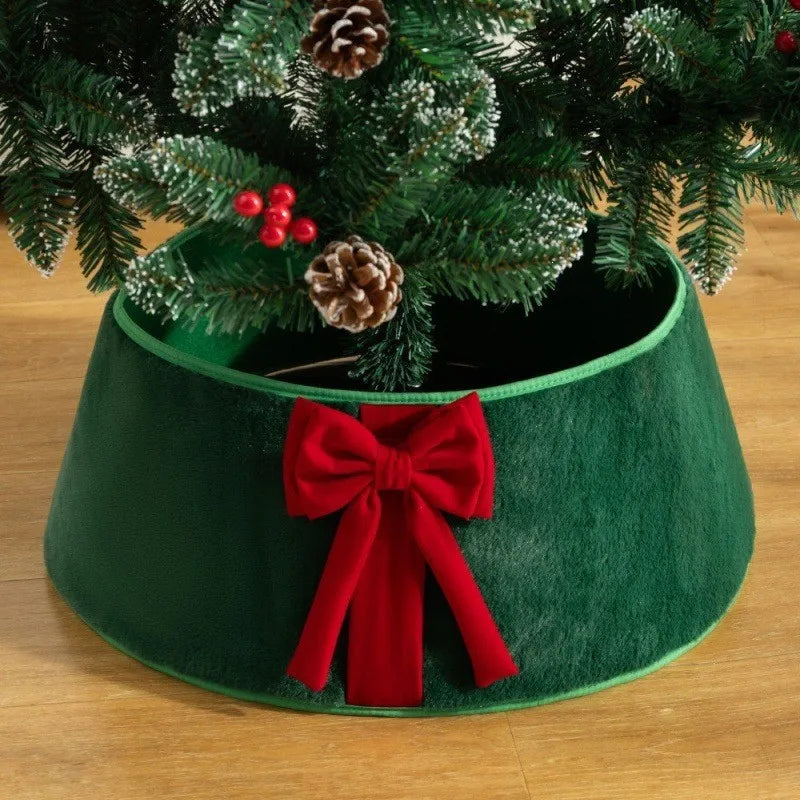 Plush Christmas Tree Skirt with Bow - 60cm - LOWZY