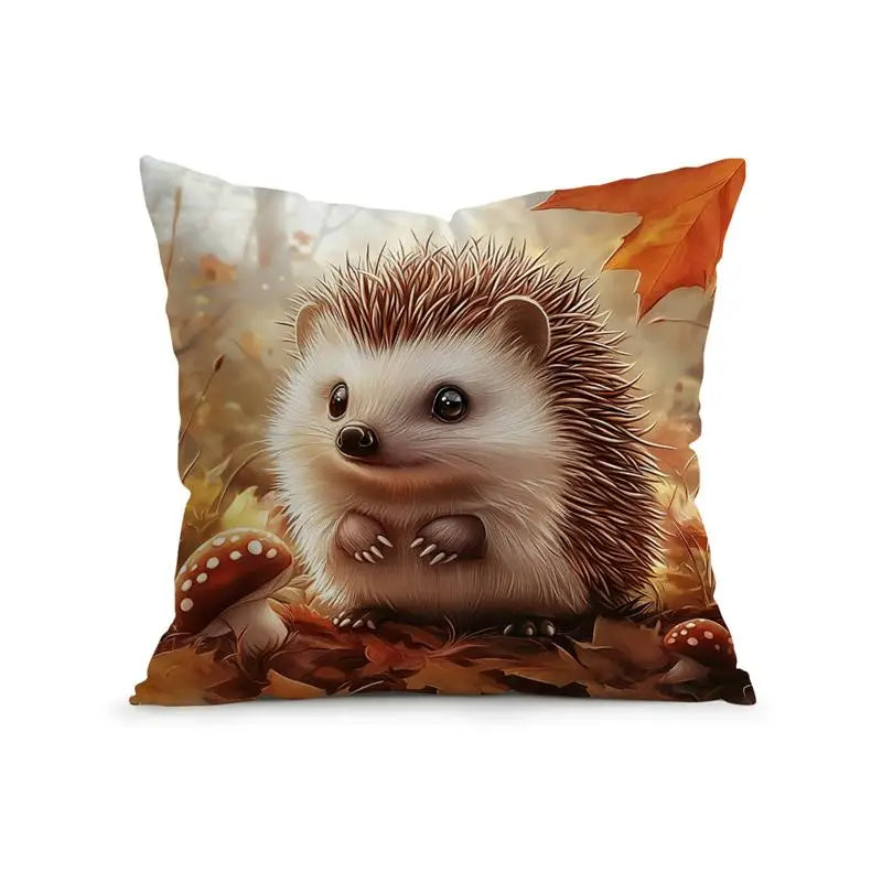 Autumn Woodland Animal Cushion Cover – 40–60 cm