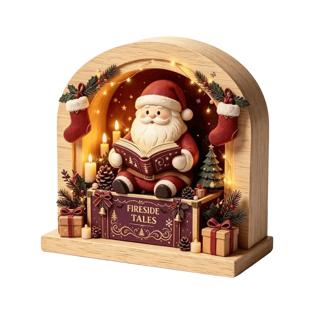 Vintage Wooden Christmas Star Ornament - StyleD - LOWZY