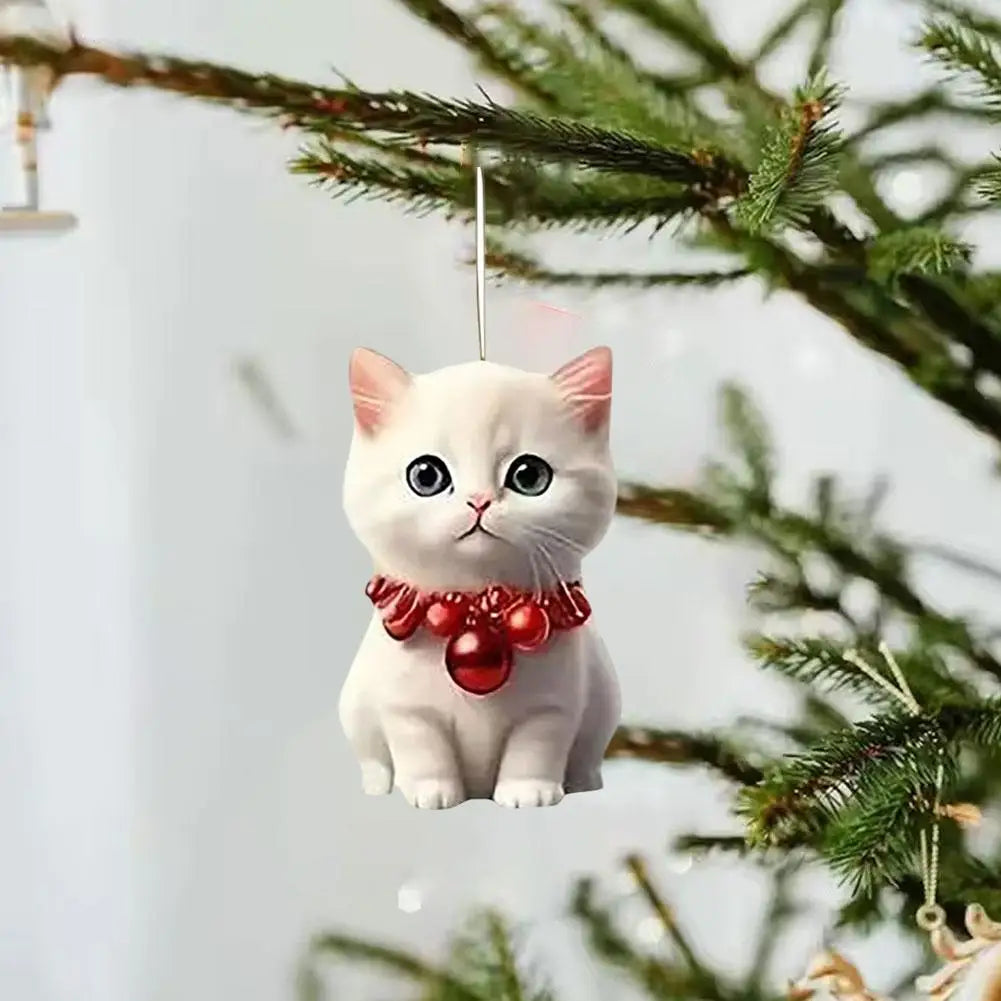Acrylic Cat Christmas Tree Ornament - LOWZY