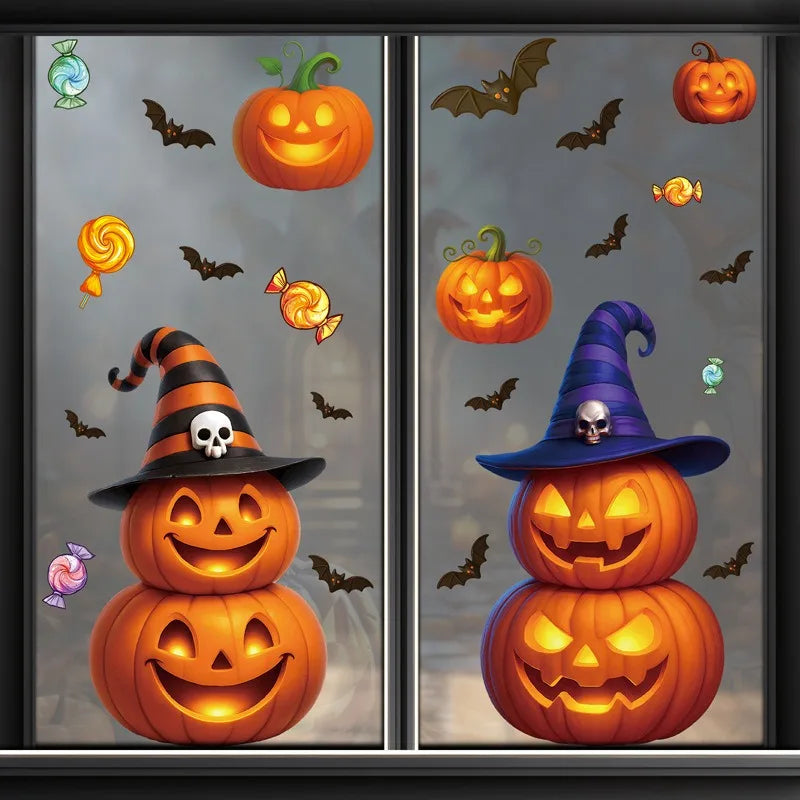 Halloween Window Stickers – Pumpkins, Bats & Ghosts