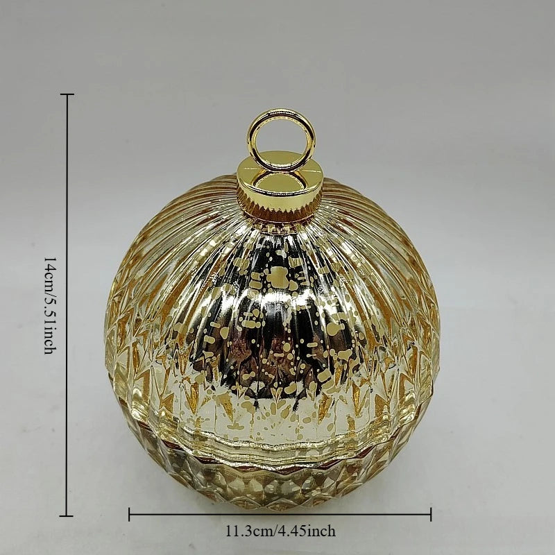 Ribbed Glass Christmas Candle Holder - view 6 - LOWZY