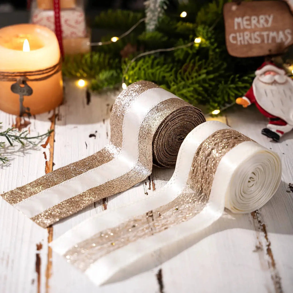 5m Metallic Christmas Mesh Ribbon - LOWZY