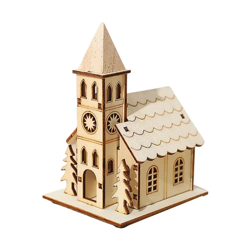 Mini LED Wooden Christmas House – 3 Festive Designs