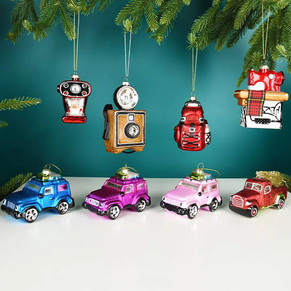 Stained Glass-Style Christmas Car Ornament - LOWZY