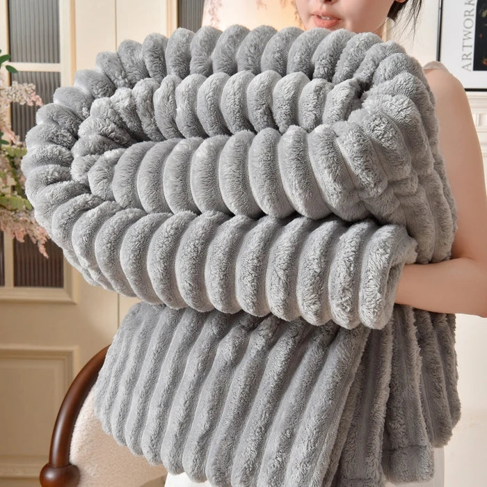 Gradient Coral Fleece Blanket – Soft Plush Throw in 5 Sizes – coffee / 100X150cm