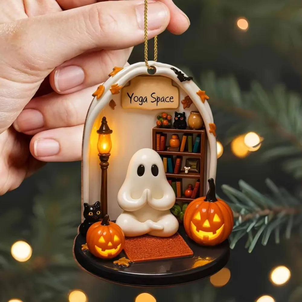 Reading Ghost Halloween Hanging Ornament – 6 Designs