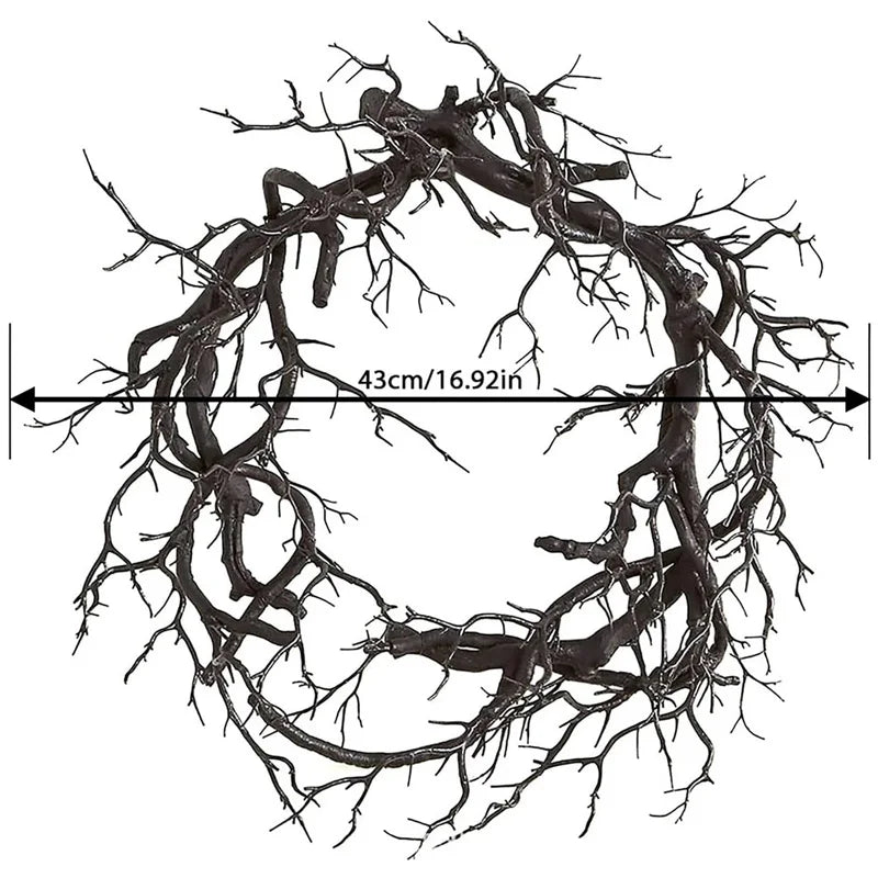 LED Black Branch Halloween Wreath