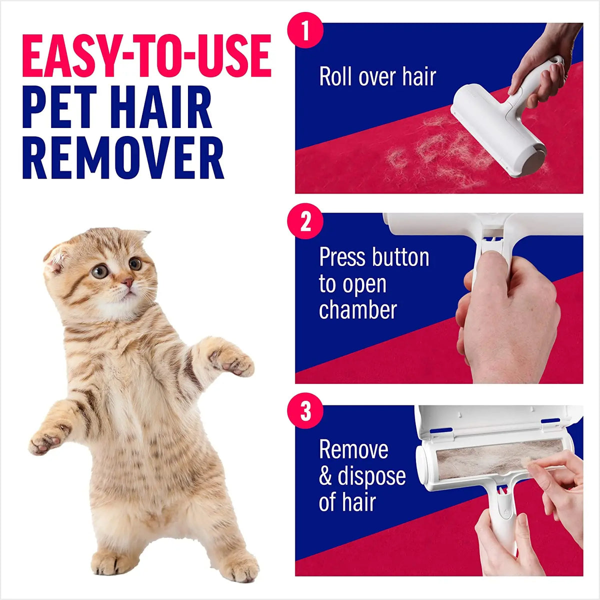Reusable Pet Hair Remover Roller for Furniture