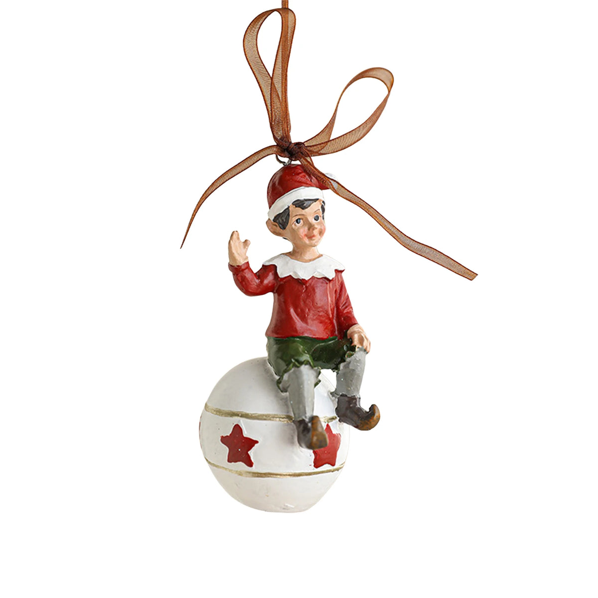 Vintage Storybook Resin Christmas Ornament - Pink wreath - LOWZY