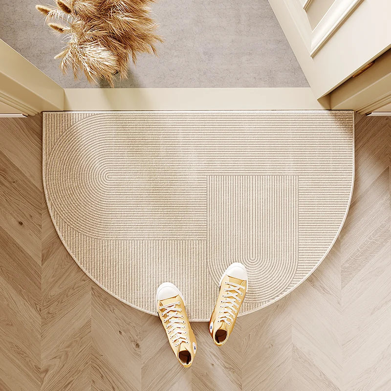 Half-Round Striped Entrance Doormat