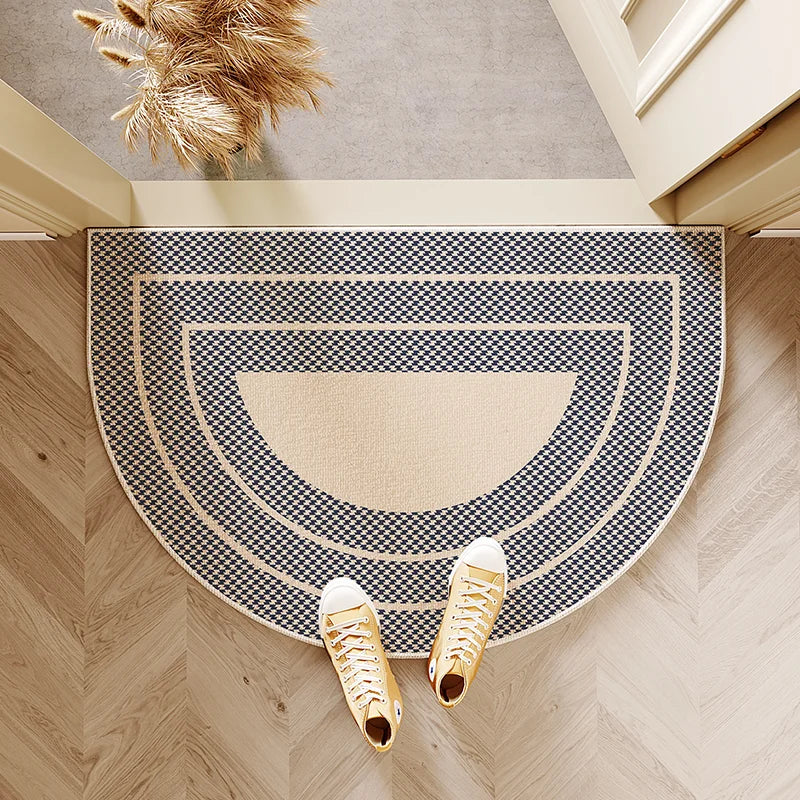 Half-Round Striped Entrance Doormat
