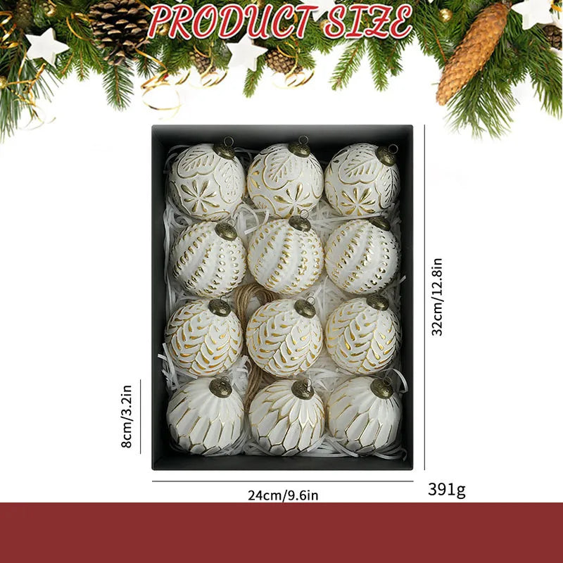 Vintage 8cm Decorative Christmas Baubles - view 8 - LOWZY